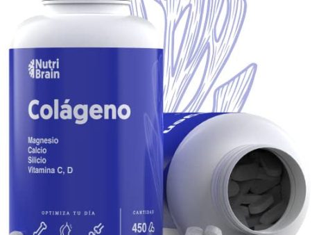 Colágeno Hidrolizado con Magnesio, Bote XXL, 450 Cápsulas (6 meses), Potenciado con Calcio y Vitamina C para Piel, Articulaciones, Pelo, Músculos, Sistema Inmunológico y más Energía Embalaje Deteriorado Online now