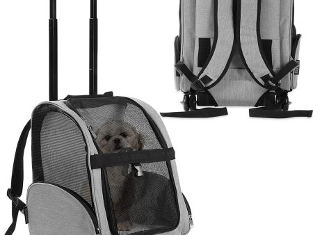 Kopeks Deluxe - Mochila de Viaje para Mascotas con Ruedas Dobles, Large Gris (Ligeras Marcas de Uso) Reacondicionado Cheap