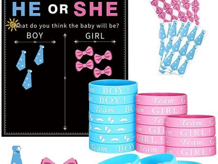 Yontree Gender Reveal Kit Gender Reveal Cuadro con 20pcs Gender Reveal Pulseras para Gender Reveal Party Decoración Baby Shower Embalaje Deteriorado Online