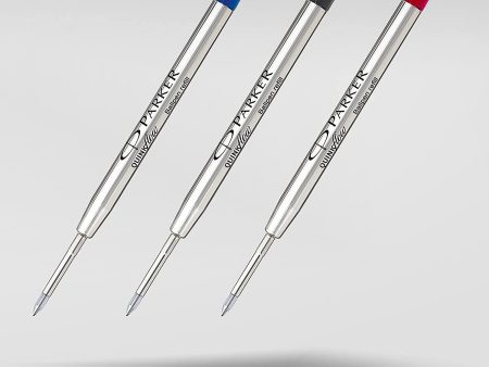 Parker QUINKflow Recambios de tinta para bolígrafos, punta mediana, tinta azul, paquete de 9 Embalaje Deteriorado Online Sale