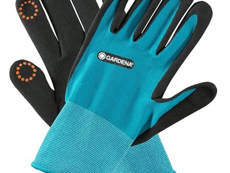 Gardena Guantes de jardinería 8 M: guantes para trabajos de jardinería, protección contra la humedad gracias a la superficie de nitrilo, mobile touch para usar smartphones (11511-20) Embalaje Deteriorado Online Sale