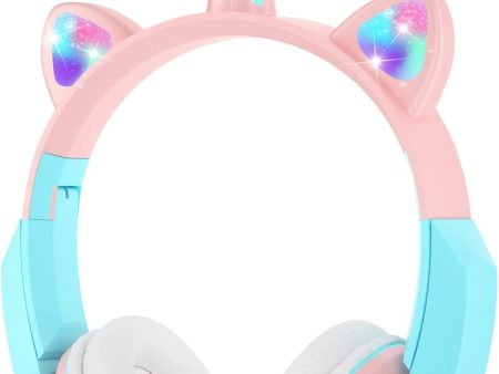 Vuykoo Auriculares Inalambricos para Niños con Micrófono, Auriculares Bluetooth de Unicornio, Sonido Estéreo, Auriculares Inalámbricos para Movil, Tablet, PC, para Regalo de cumpleaños crisma (Rosa) Reacondicionado No Funciona El Auricular Derecho Al Ench Fashion